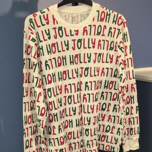 Carter's White Sweater with Red and Green Print